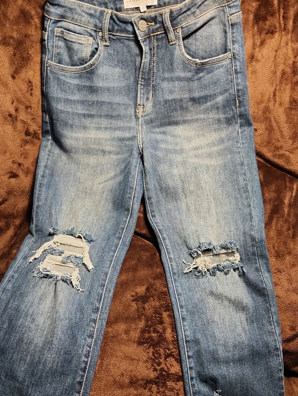Women's Distressed Light Blue Jeans By Risen Size 5/27
